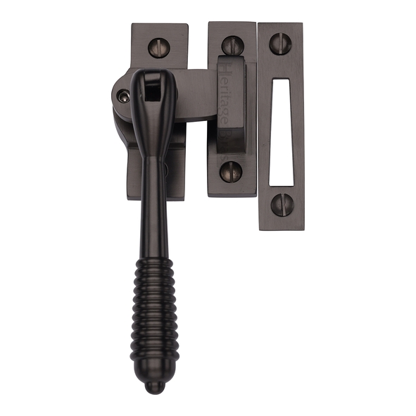 V894L MP/HP-MB  Matt Bronze  Heritage Brass Locking Reeded Casement Fastener